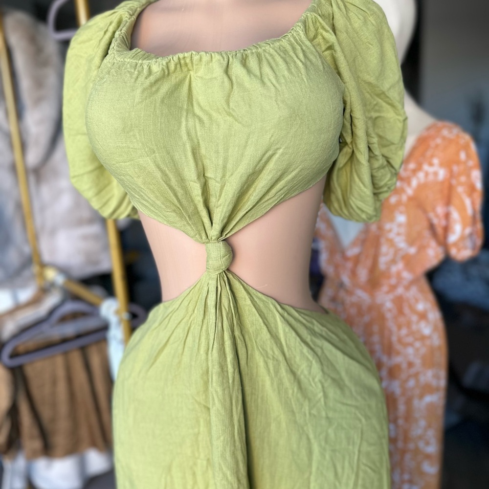 Green Tie-Front Dress
